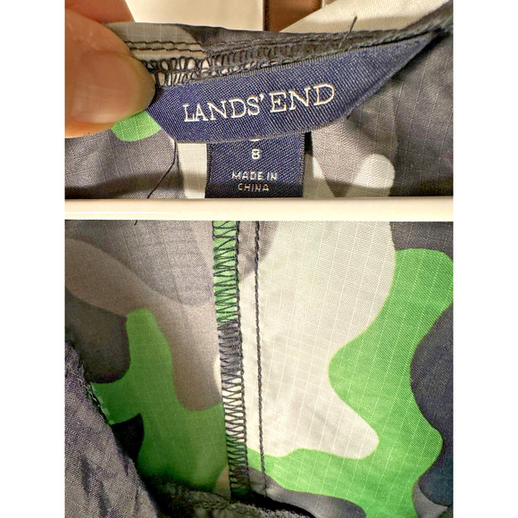 Lands End Boys Camouflage Zip Up Windbreaker Sz8 - Picture 3 of 6